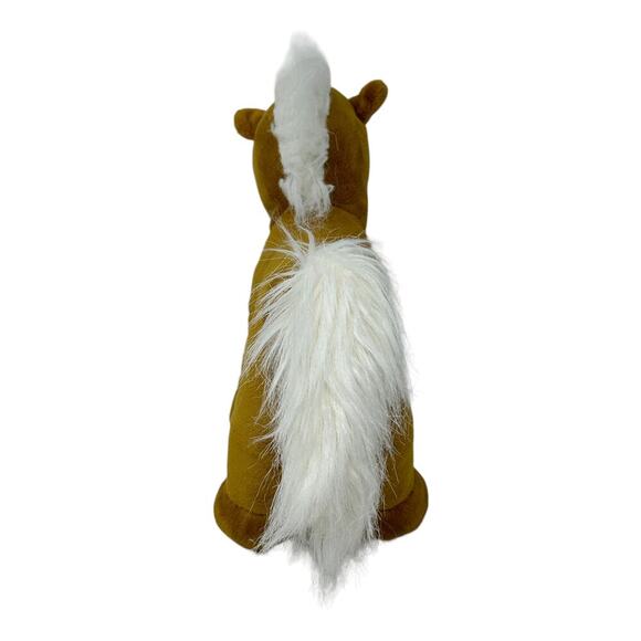 Horse Pony Brown White Mane 10 inch Plush Stuffed Animal Toy Carry Along Travel - Picture 6 of 9